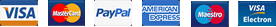 Accepted payment types including Visa, Mastercard, PayPal, American Express, Maestro, and Visa Electron